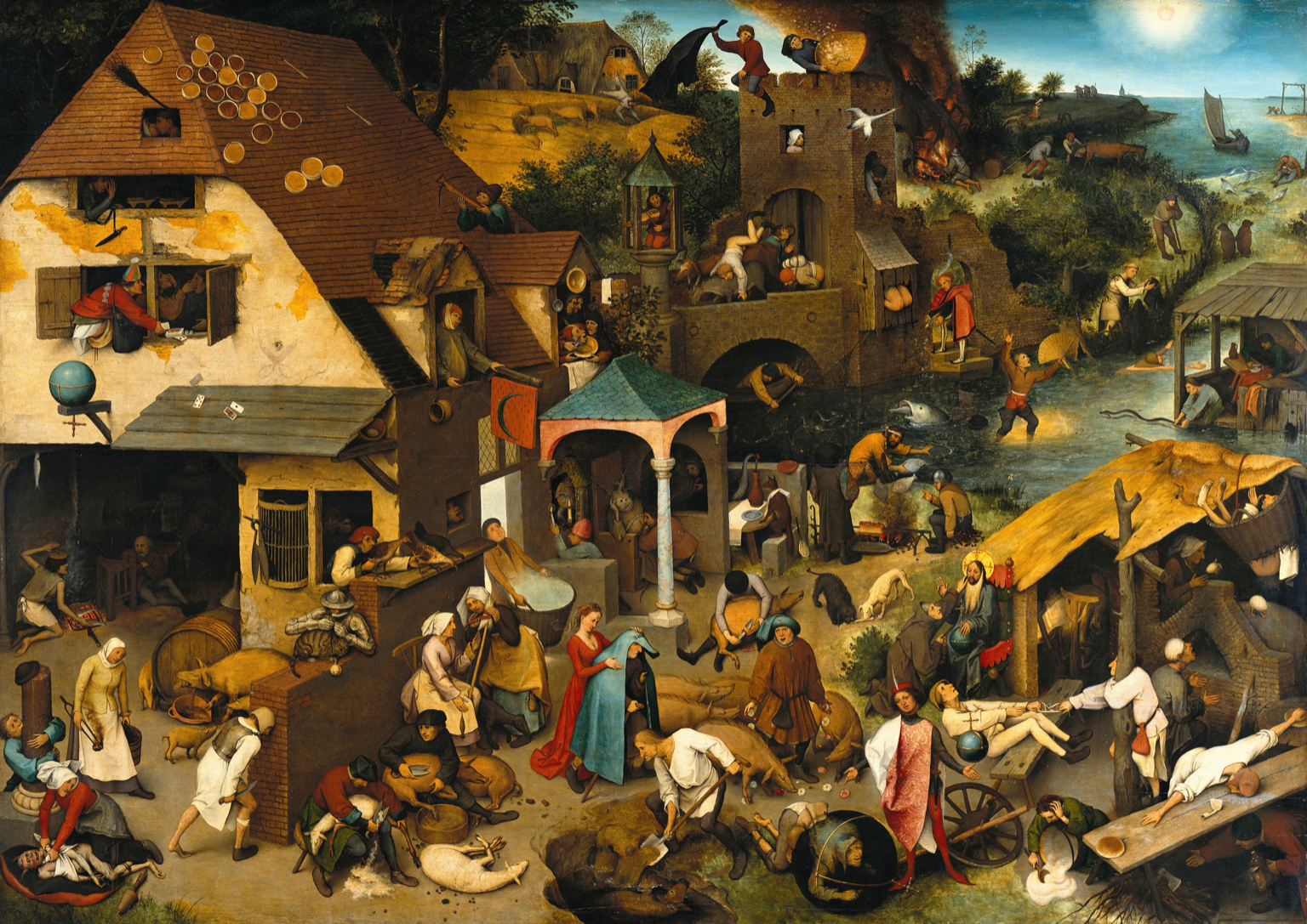 Bruegel's Netherlandish Proverbs — a world of agents, each acting on their own logic Bruegel's Netherlandish Proverbs — a world of agents, each acting on their own logic